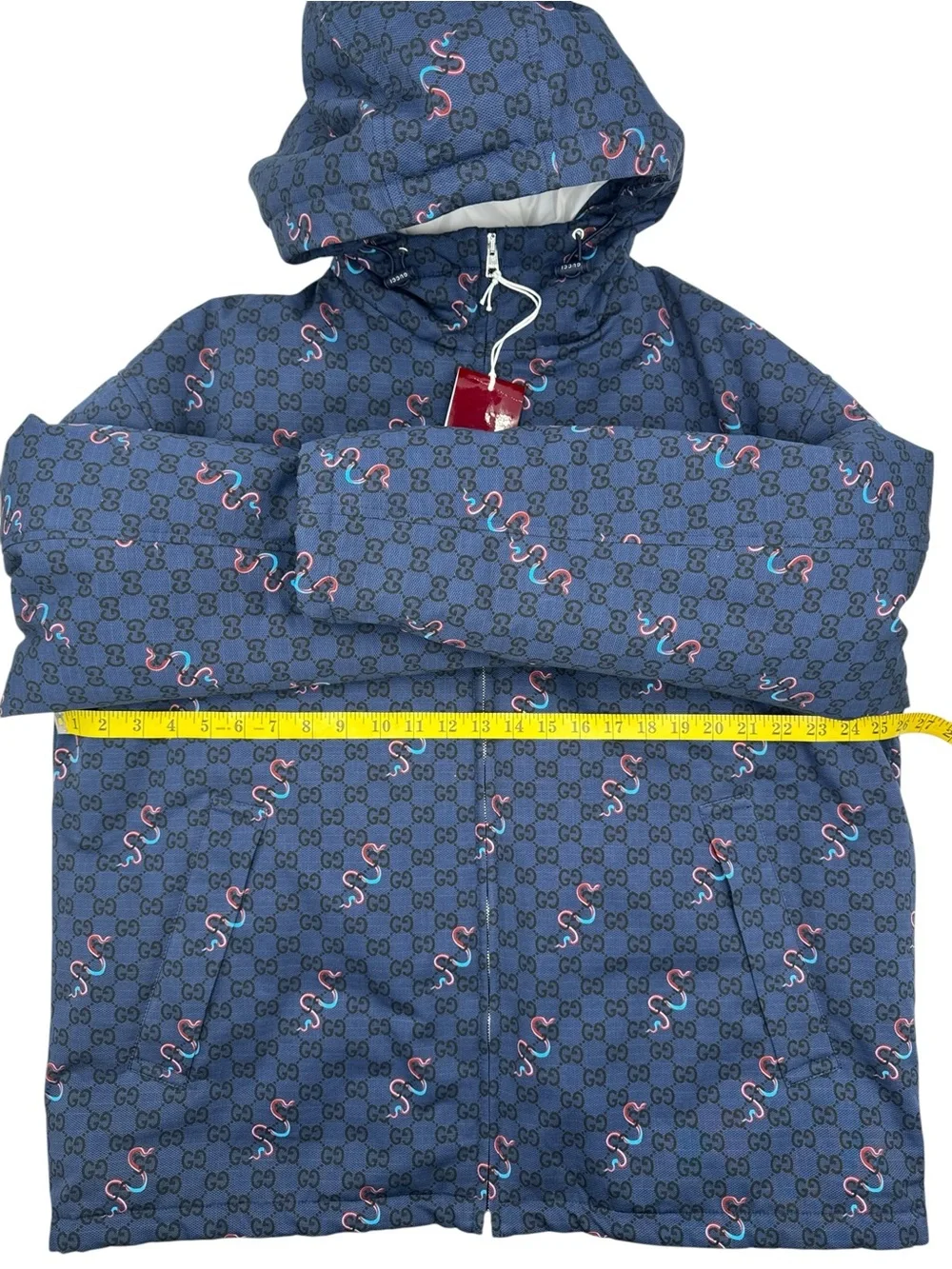 Gucci GG Sinuous Snake Print Hooded Blouson Jacket Size 52 IT